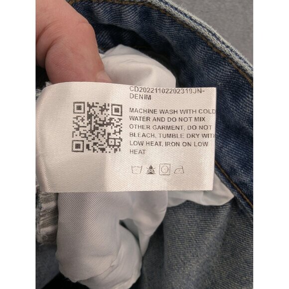 Cider Jeans Womens 3XL Blue Light Wash Wide Leg Cropped High Rise Denim Zip Fly - Picture 14 of 14